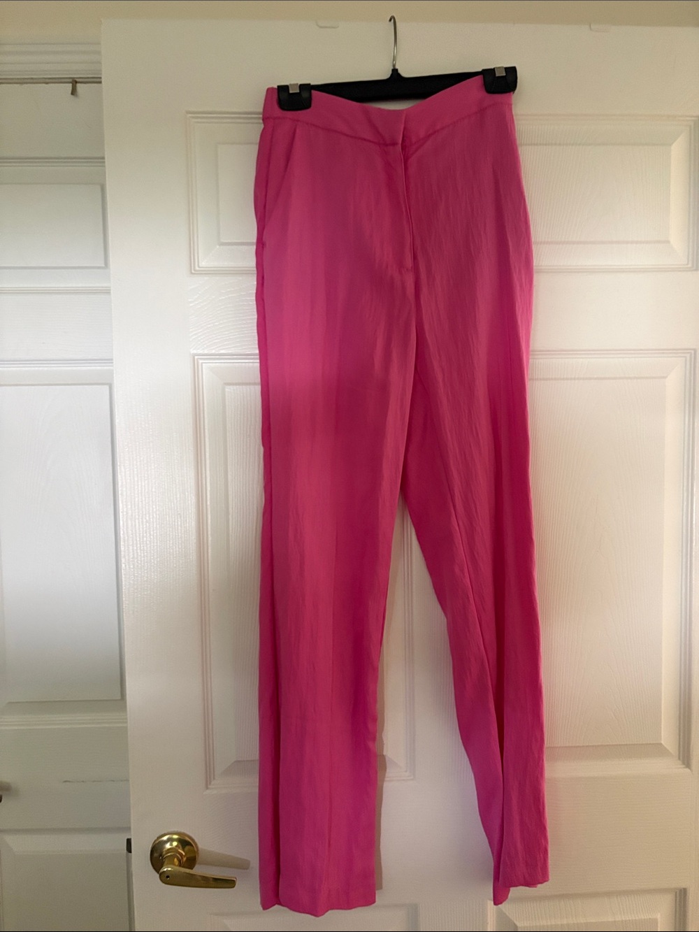 H&M Vibrant Hot Pink Wide-Leg High-Rise Pants
